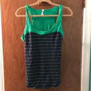 Lululemon workout tank l Sz 12 l blue/green stripe